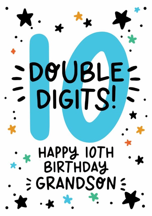 Cute 10th Birthday Card - For Grandson - 10th created by Lyndsay Moon