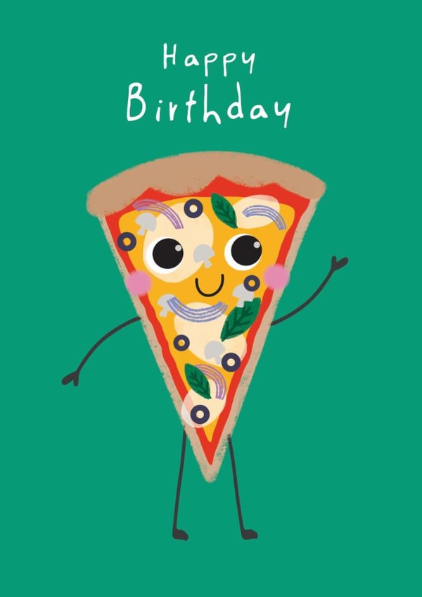 Cute Birthday Card - Pizza created by Laura Darrington Design Ltd.
