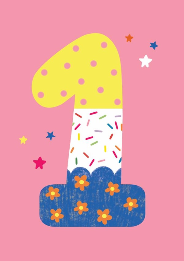 Cute Birthday Card - 1st created by Laura Darrington Design Ltd.