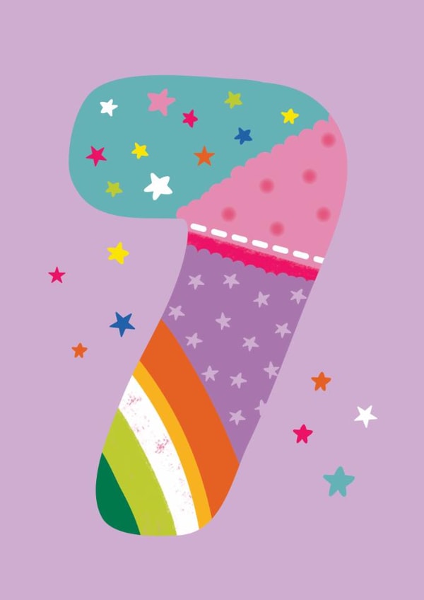 Cute Birthday Card - 7th created by Laura Darrington Design Ltd.