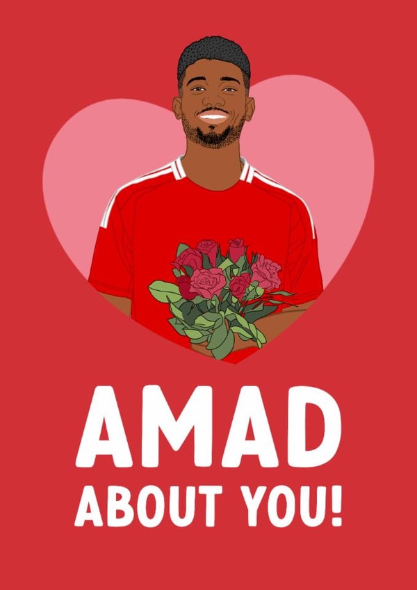 Funny Valentine's Day/Anniversary Card - Manchester Football Fan - Amad Diallo created by The Cake Thief