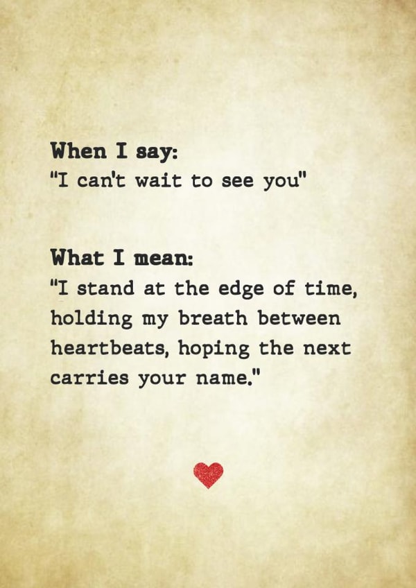 Traditional Valentine's Day Card - Poem - Can't Wait To See You created by Pottsy Prints