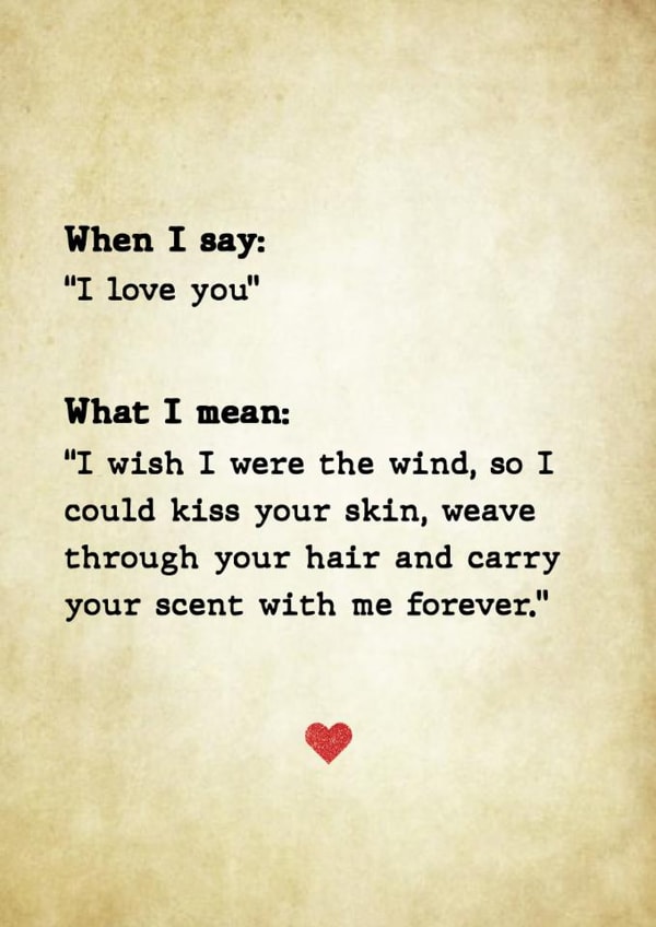 Cute Romantic Poetry Card - Anniversary Or Valentines Day - Cute I Love You Translation Card created by Pottsy Prints