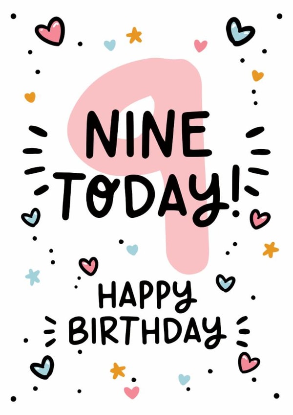 Classic Birthday Card - 9th - For Her created by Lyndsay Moon