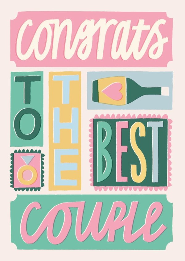 Classic Wedding Card - Congrats To The Best Couple created by Laura Darrington Design Ltd.