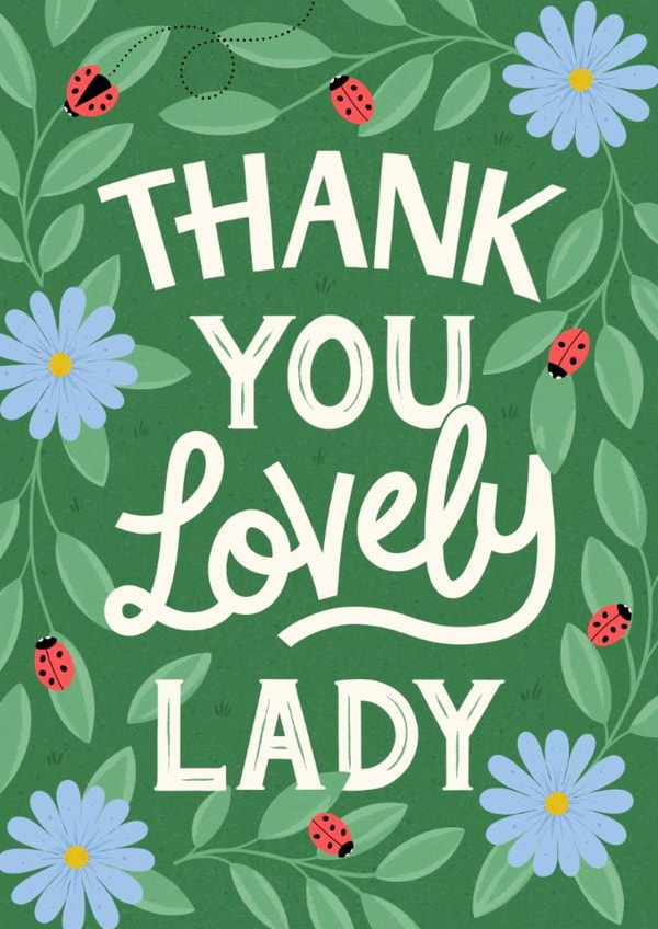 Cute Thank You Card - For Her - Ladybird created by by Rachel Manzano