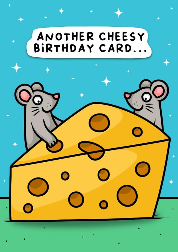 Cute Birthday Card - Cheesy Mice created by Wafflemamaart