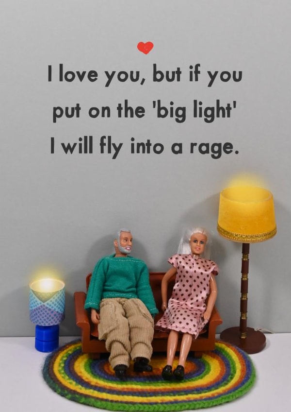 Funny Valentines Or Anniversary Card - Big Light created by Bold & Bright Cards