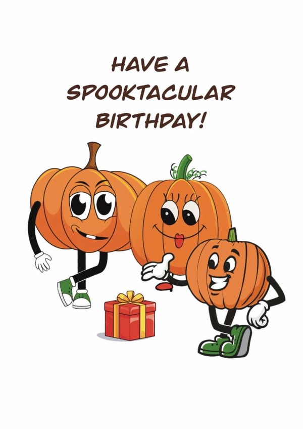 Fun spooky card for anyone with October or Halloween Birthday featuring pumpkins created by Julie Campbell