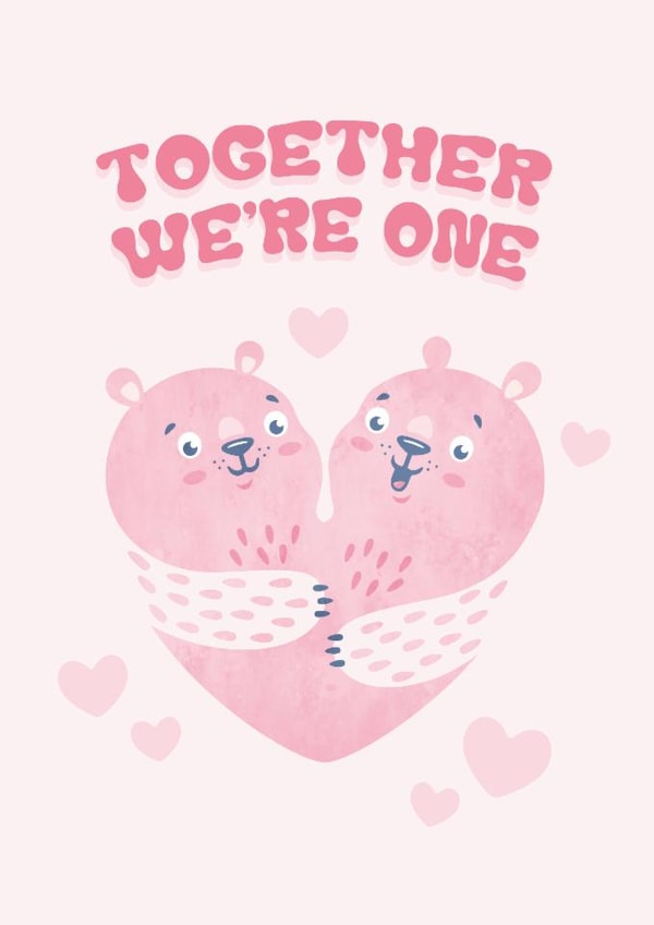 Cute Anniversary Card - Together We're One created by Sir13
