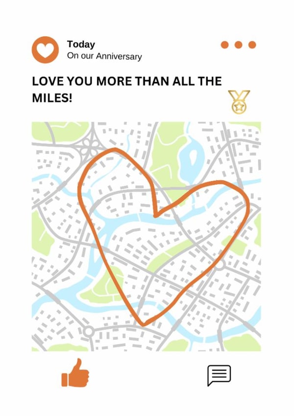Funny Anniversary Card - Strava - All The Miles created by Silly Billy