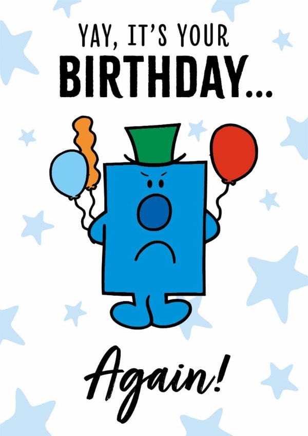 Fun Birthday Card - Mr. Grumpy - Mr. Men created by Mr. Men