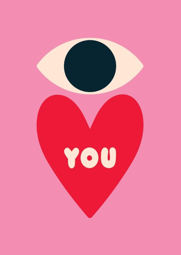 Arty Valentine's Day Card - Eye Love You created by Stoats & Weasels