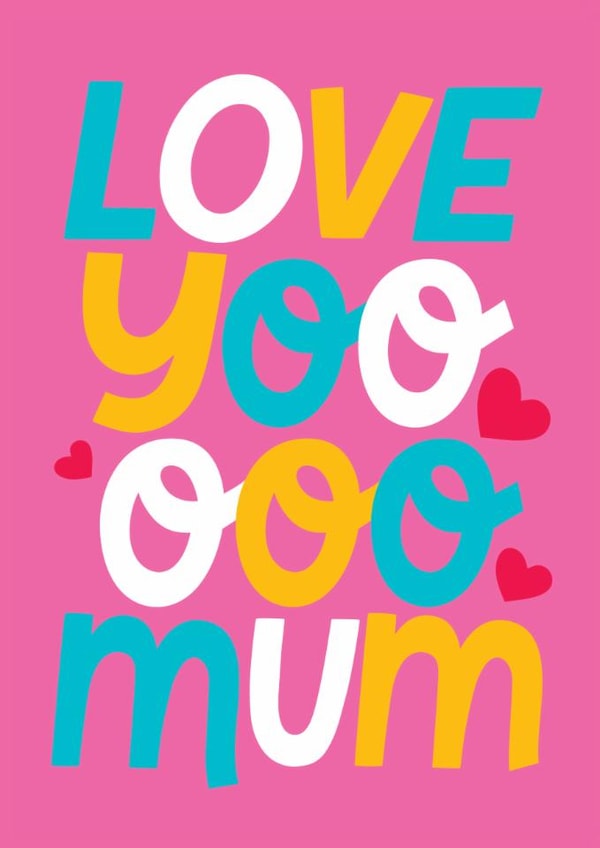 Cute Mother's Day Card - Love You Mum created by Stoats & Weasels