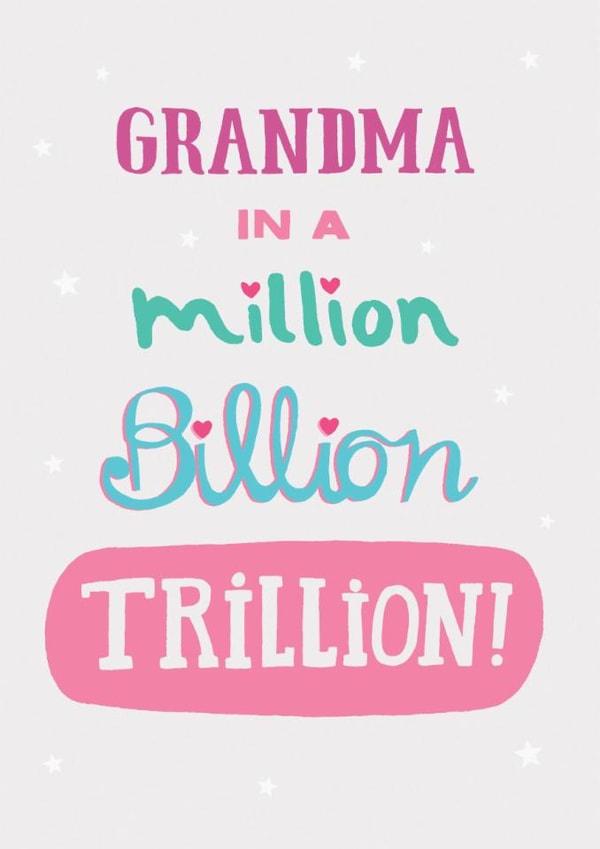 Classic Mother's Day Card - Million Billion Trillion created by Pencilface