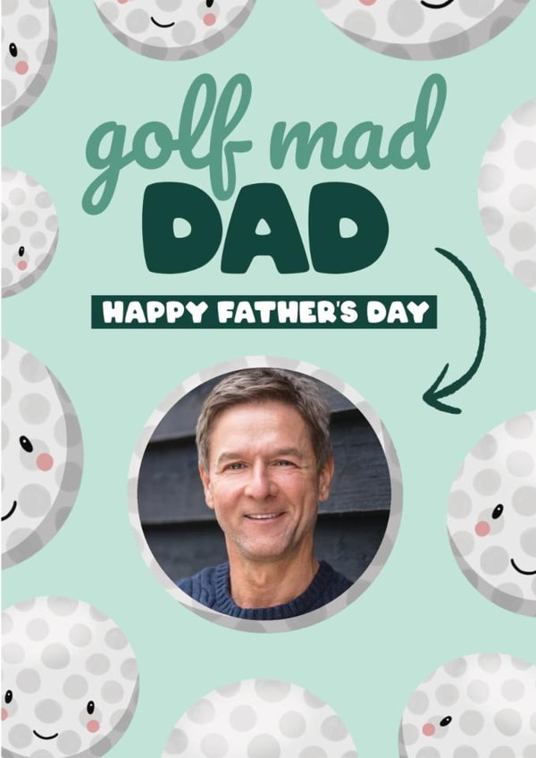 Cute Father's Day Card - Golf Mad Dad created by Bev O'Connor || @oconnordesign