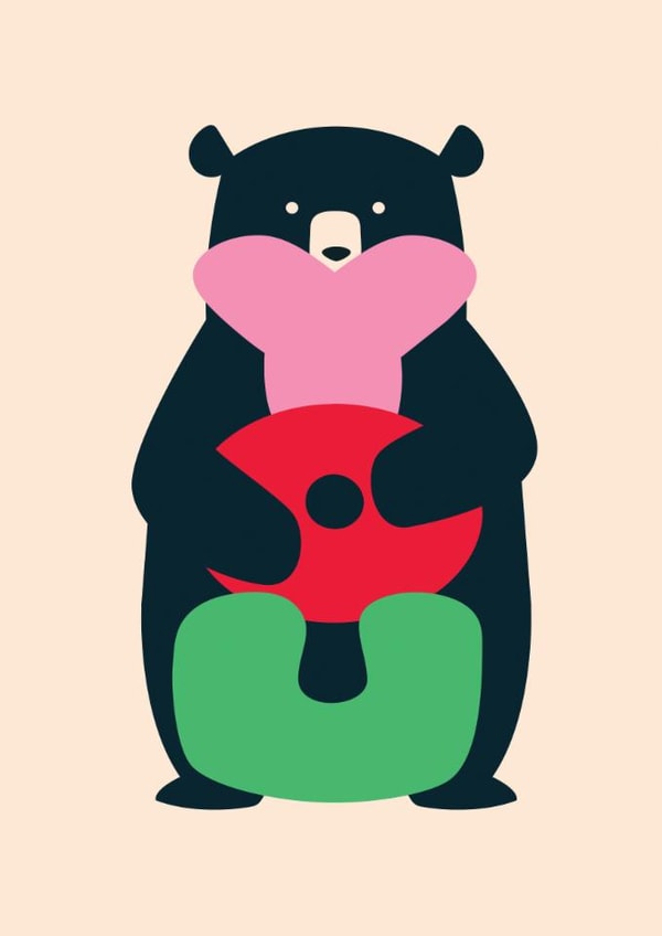Bear hugs for you greeting card – Everyday card created by Stoats & Weasels