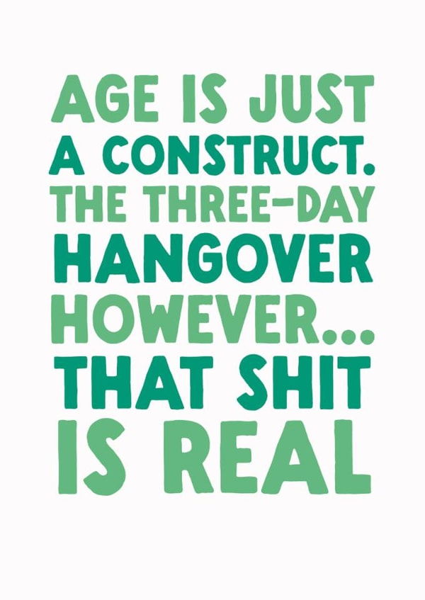 Funny Birthday Card - Three Day Hangover created by The Buddy Fernandez Card Co.