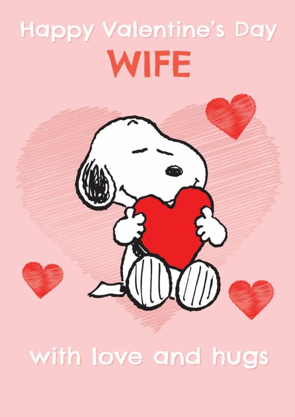 Cute Peanuts Valentine's Day Card – For Wife – Snoopy created by Danilo