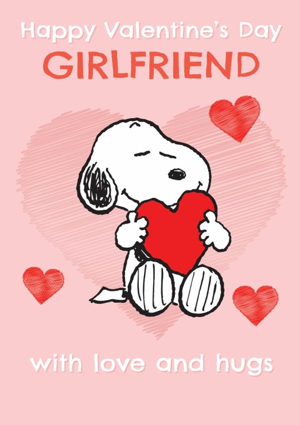 Cute Peanuts Valentine's Day Card – For Girlfriend – Snoopy created by Danilo