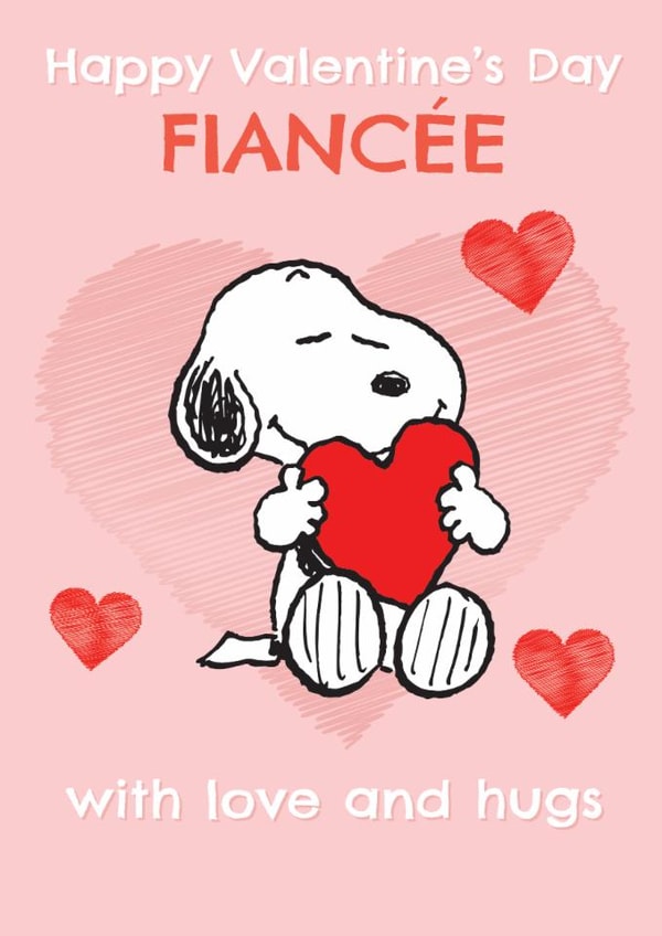 Cute Peanuts Valentine's Day Card – For Fiancée – Snoopy created by Danilo