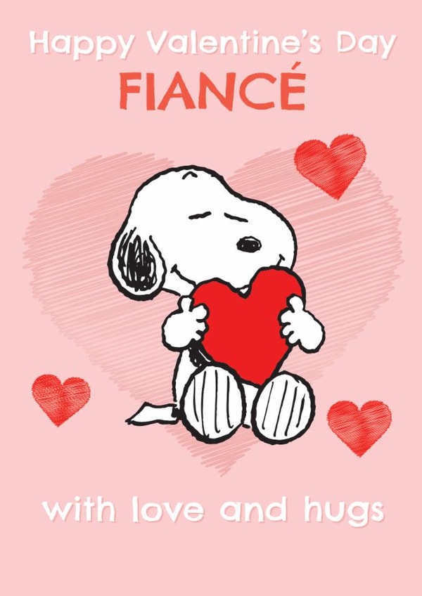 Cute Peanuts Valentine's Day Card – For Fiancé – Snoopy created by Danilo