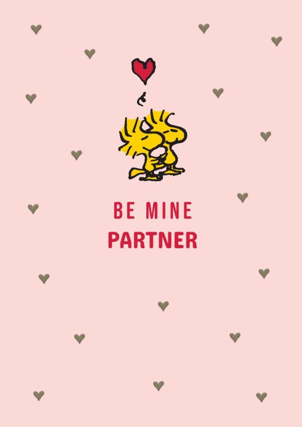 Cute Be Mine Woodstock Valentine's Day Card – For Partner – Peanuts – Snoopy created by Danilo