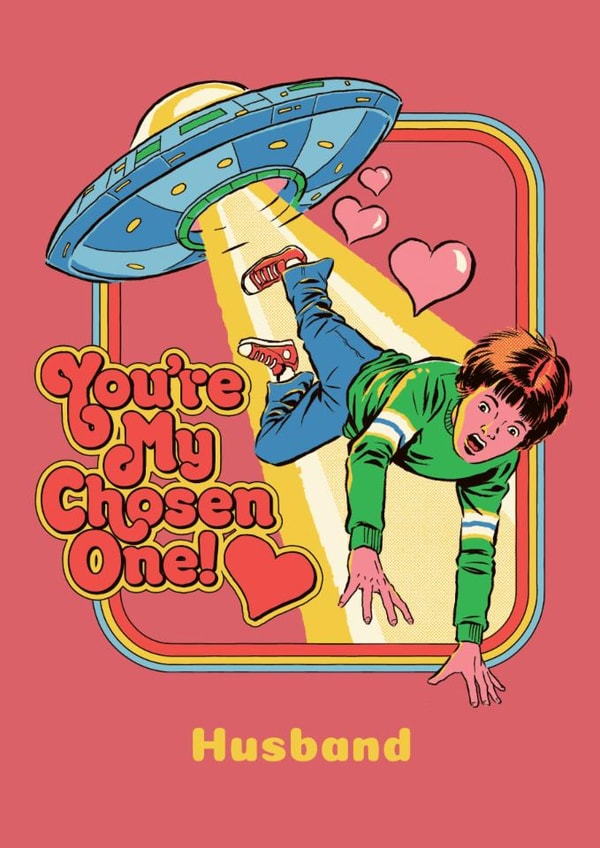 Funny Retro Alien Abduction Valentine's Day Card for Husband created by Danilo
