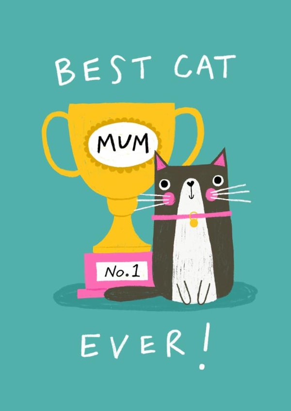Cute Mother’s Day Card - Best Cat Mum Ever created by Nicola Watson