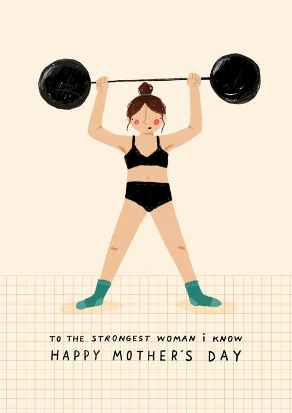 Cute Mother's Day Card - Strongest Woman I Know created by Nicola Watson