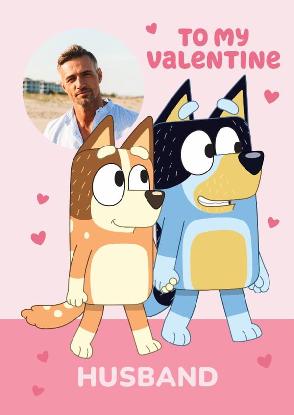 Cute Personalised Bluey Valentine's Day Photo Card for Husband created by Danilo