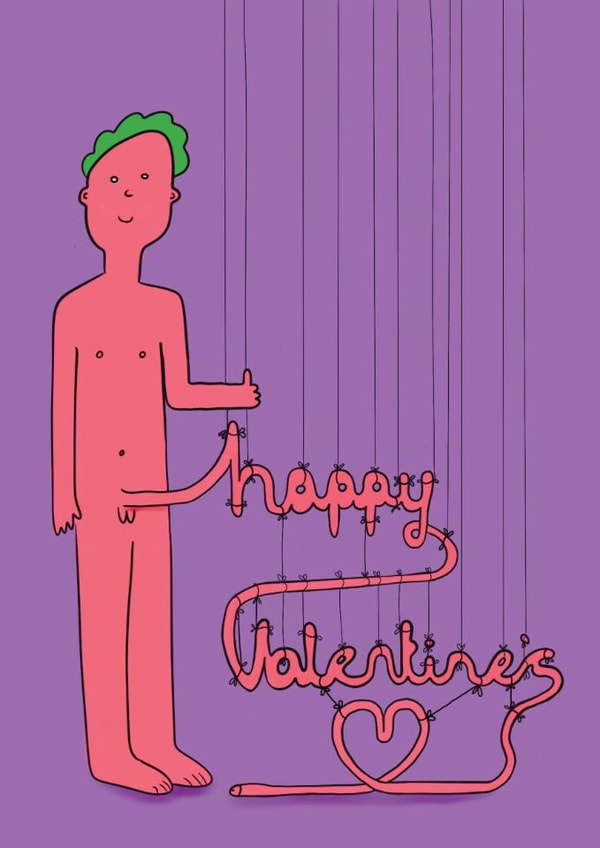 Funny Valentine's Day Card - Mr. Willy Man created by OBJECTABLES