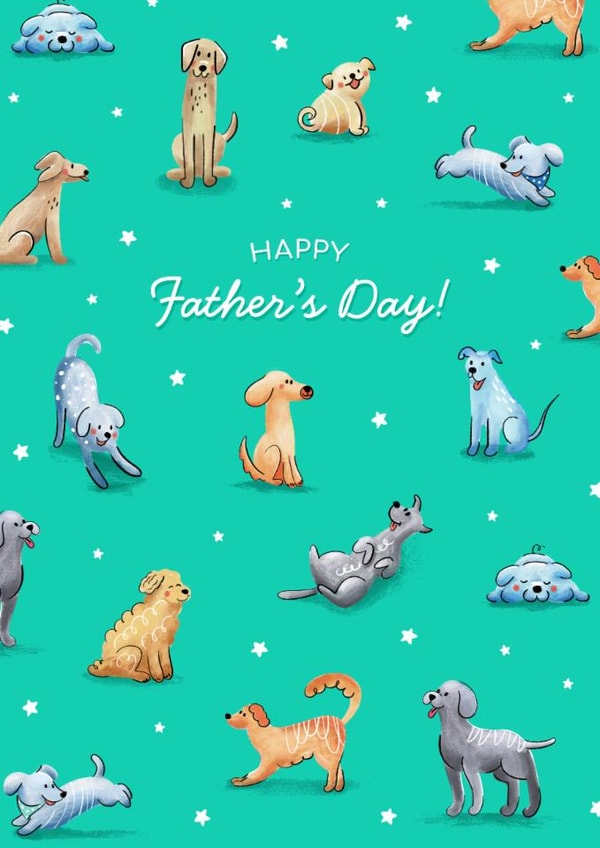 Cute Father's Day Card - From The Dog - Dogs created by Evie Garnett Designs