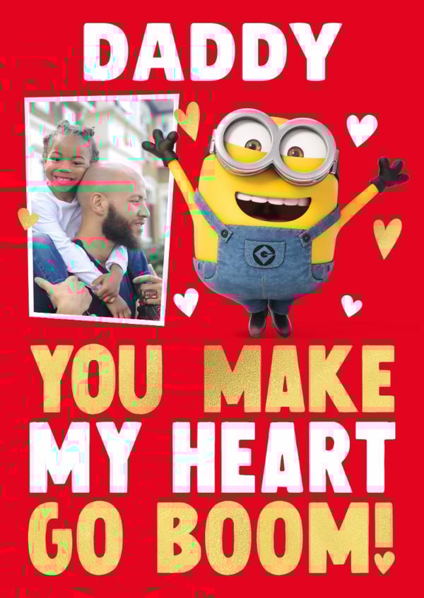 Personalised Minions Valentine's Day Photo Card for Daddy - Boom! created by Danilo