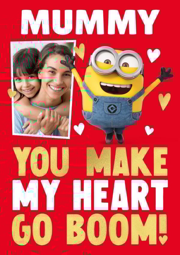 Personalised Minions Valentine's Day Photo Card for Mummy - Boom! created by Danilo
