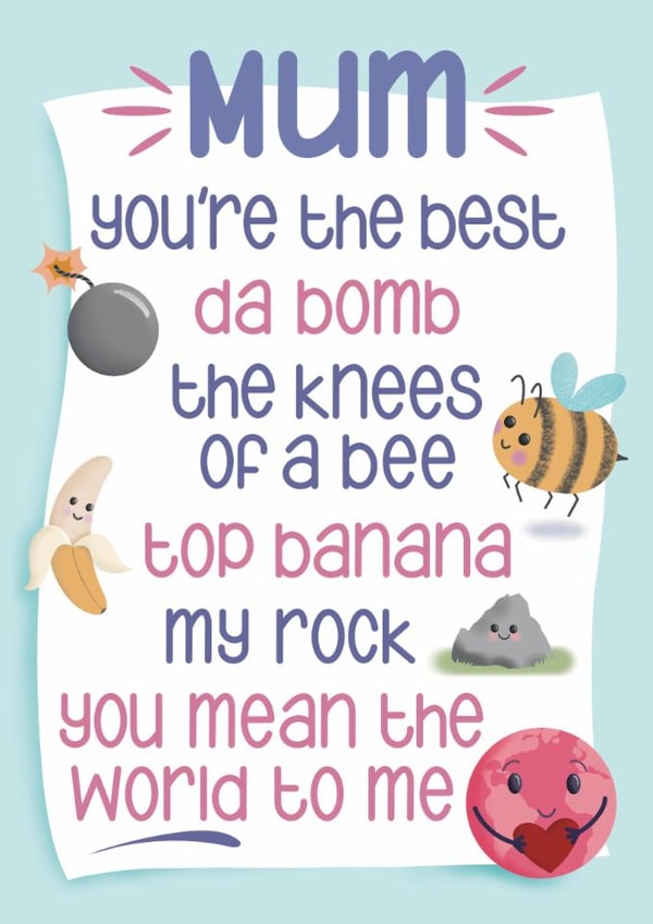 Cute Mother's Day Card - Mean The World To Me created by Presents Felt