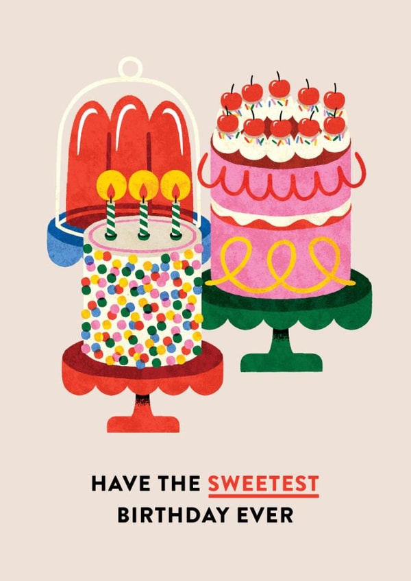 Cute Birthday Card - Birthday Cake - Sweetest Birthday created by Folio | Ian Owen