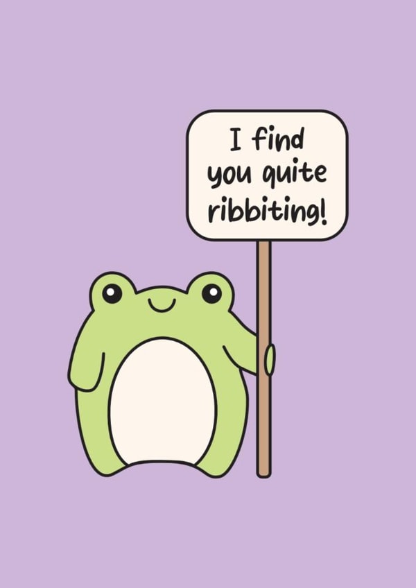 Cute Love & Friendship Card - Frog - Pun created by Sunshine Lane