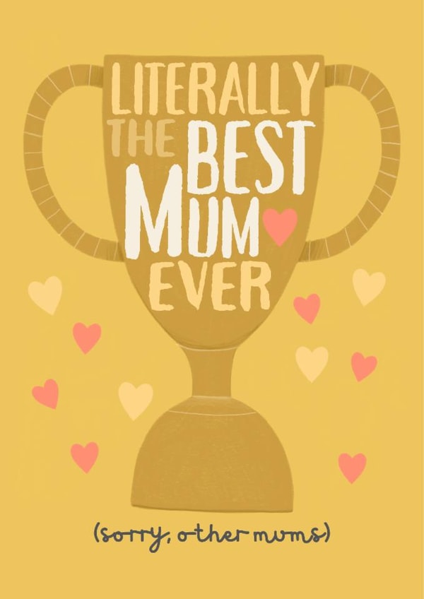 Cute Mother's Day Card - Best Mum Ever - Trophy created by Sian Moore Illustration