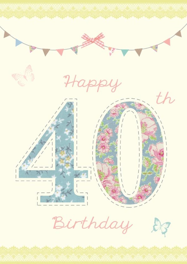 Pretty 40th Birthday Card for her created by Rankidoodle