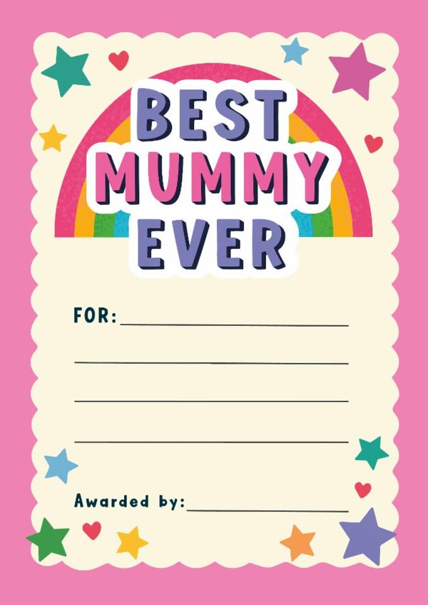 Cute Mother's Day Card - Certificate - Best Mum Ever created by Helen Richmond