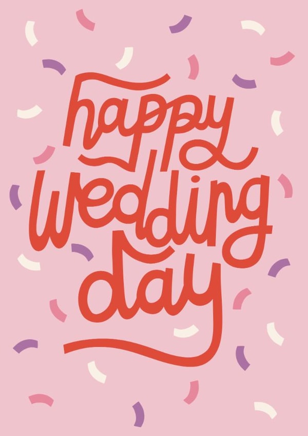 Classic Wedding Card - Happy Wedding Day created by Christine Cuddihy Illustration