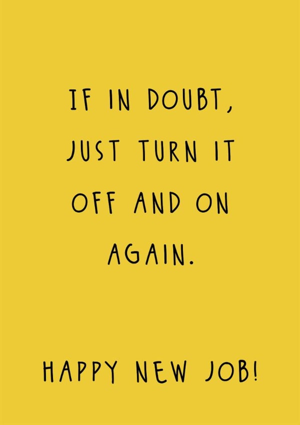 Fun New Job Card - If In Doubt - Off And On Again created by @Laura Lonsdale Designs
