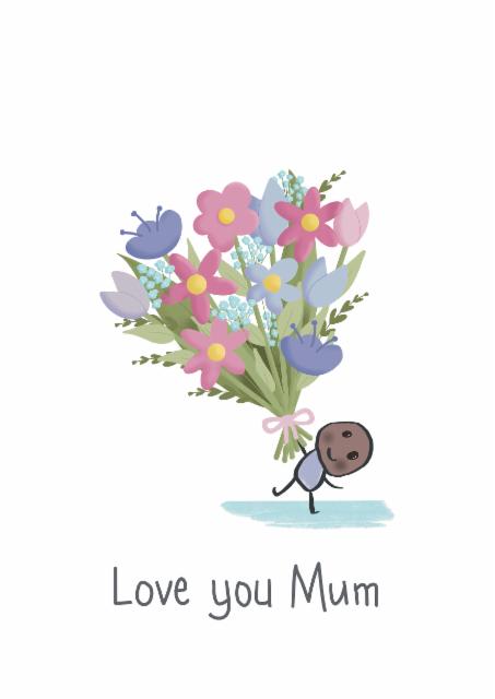 Cute Mother’s Day Card For Mum - Bunch Of Flowers - Love You Mum | thortful