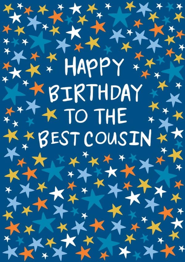 Classic Birthday Card - For Cousin - Stars created by The Boy and the Bear