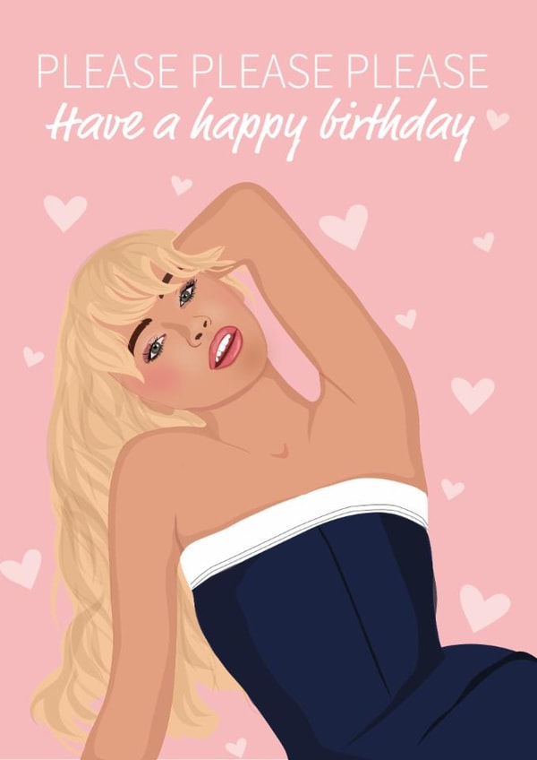 Fun Birthday Card - Sabrina Carpenter - Please Please Please created by Jade Xav