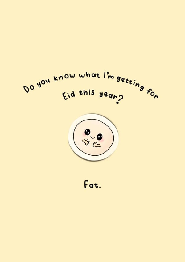 Cute Eid Card - Moon - Eating created by The Mosque Sketcher