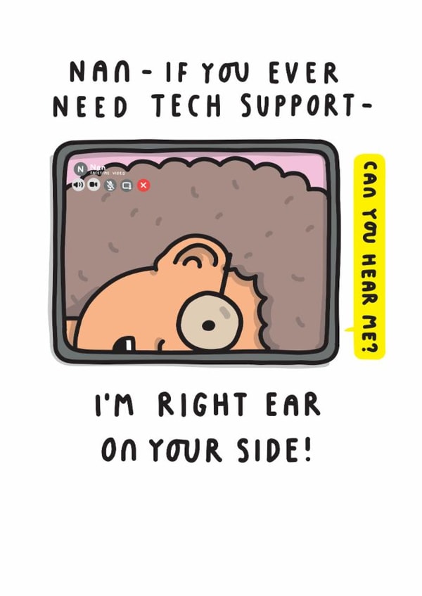 Funny Birthday/Mother's Day Card - For Nan - Tech Support created by mungo and shoddy