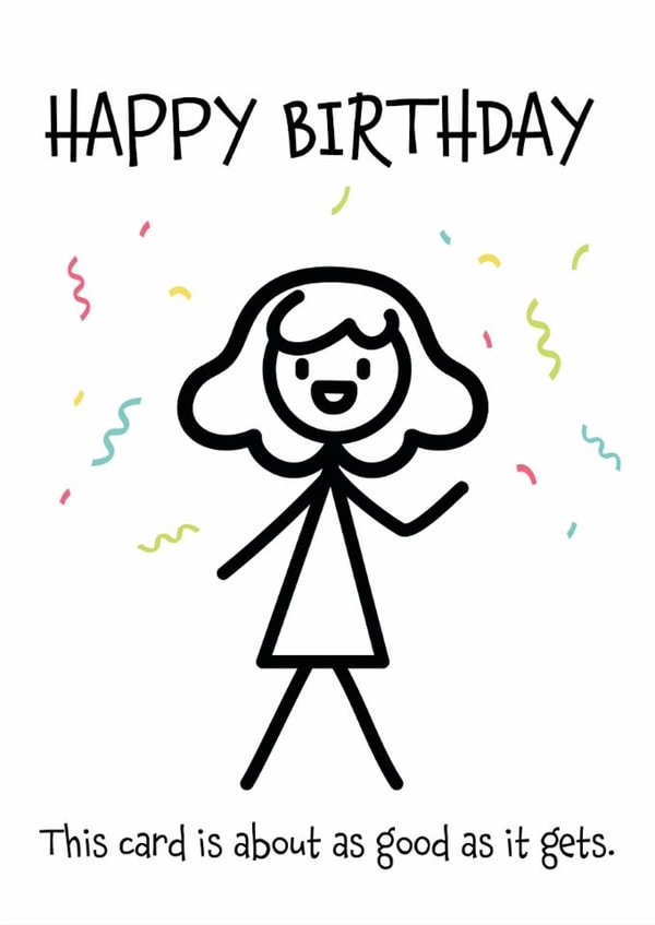 Sarcastic Birthday Card, Funny Birthday Card for friends, Dry Humour created by Dotesy Designs