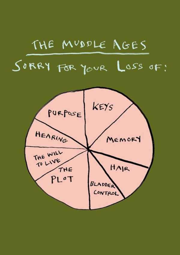Funny Birthday Card - The Muddle Ages - Sorry For Your Loss created by Poet and Painter